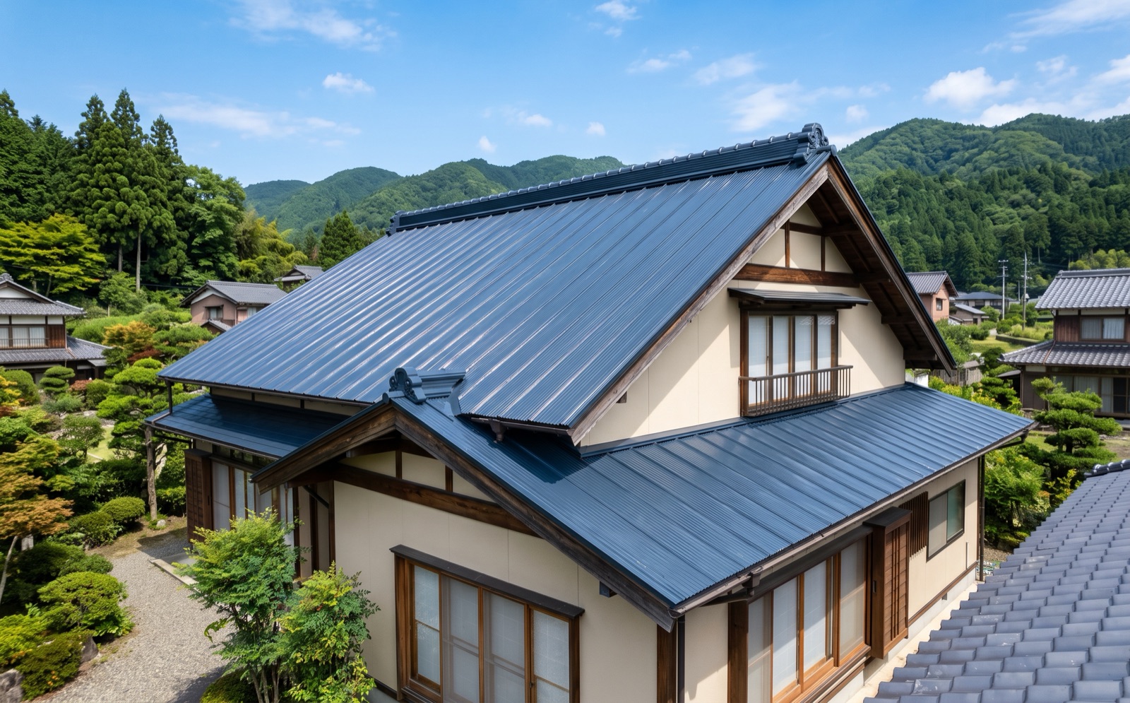 塗り替えを終えた外壁と屋根